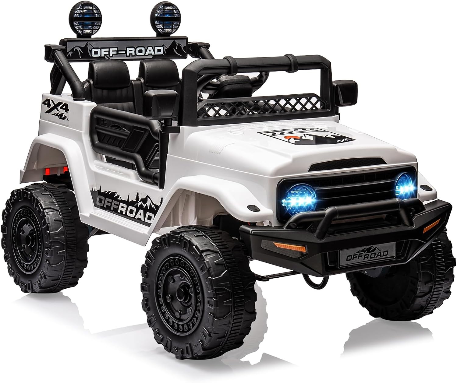 24V Kids Electric Ride-On Car 2-Seater Off-Road Vehicle Designed for Music, LED
