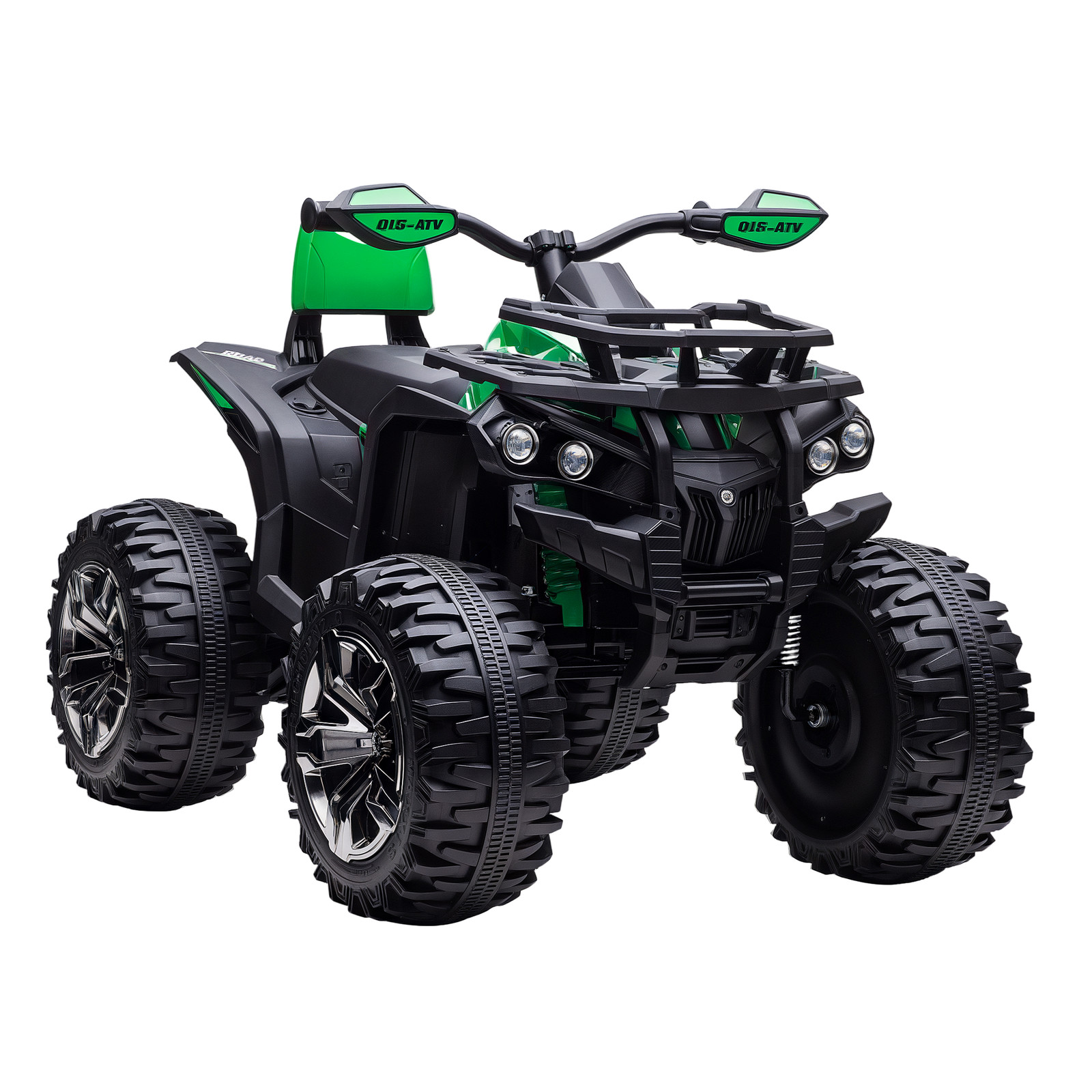 12V Kids ATV Quad Car Toy with Music & Headlights, Green