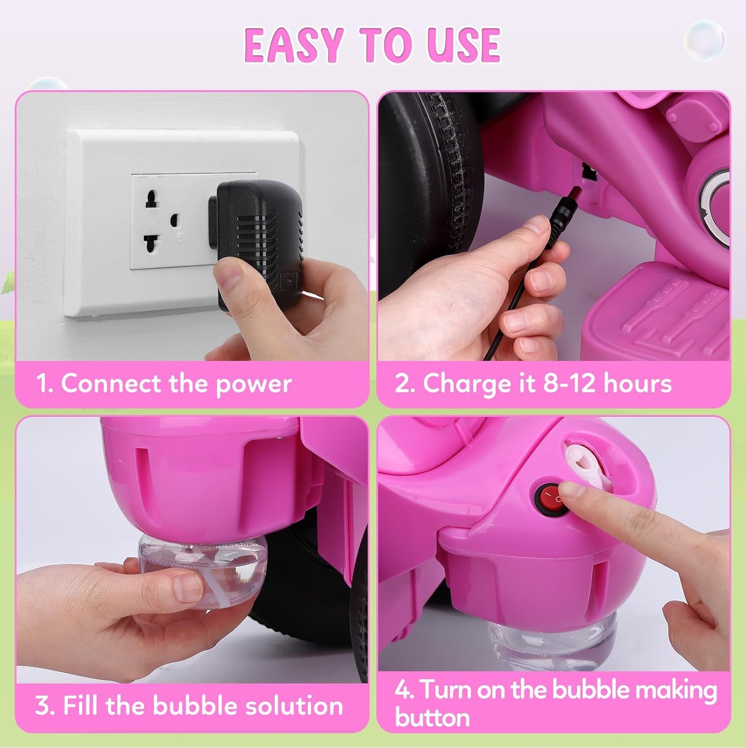 Kids Motorcycle Toy,6V Bubble Ride on Motorbike Car Gifts for 3-8 Boys Girls New