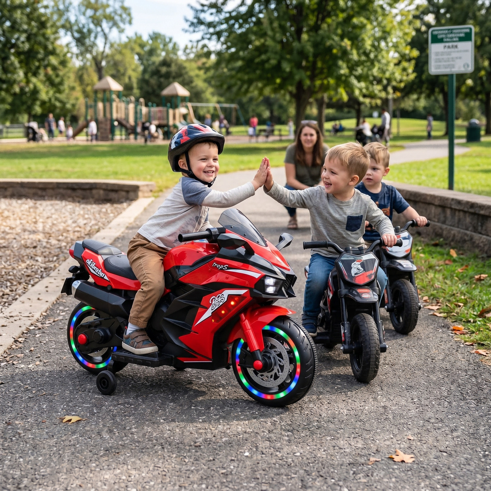 12V Kids Electric Motorcycle LED Lights Ride On Toy Bike 2 Wheels Birthday Gift