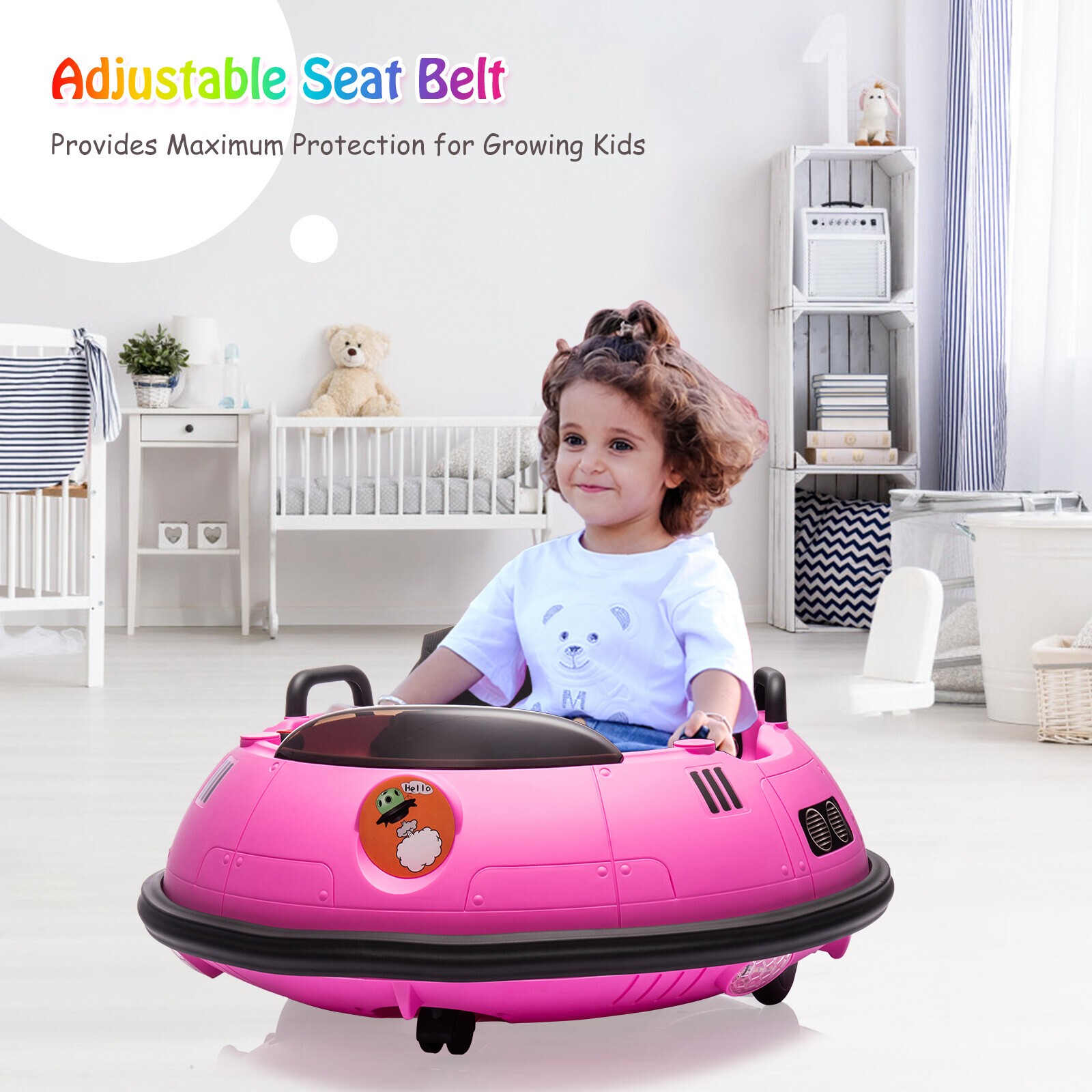 12V Kids Toddler Bumper Car for Toddlers 1-5 with Remote Control