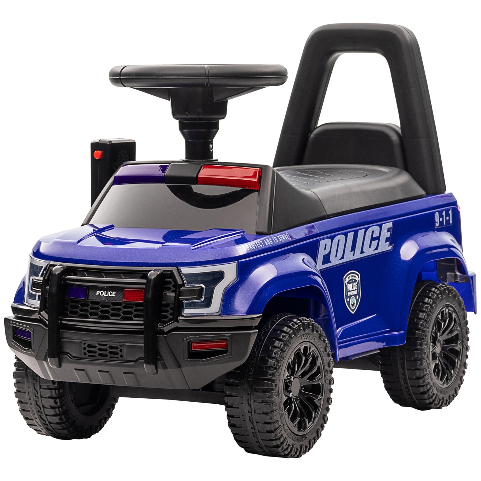 Kids Push Ride On Police Car W/ Horn, for 18 Months – 5 Years Old, Blue
