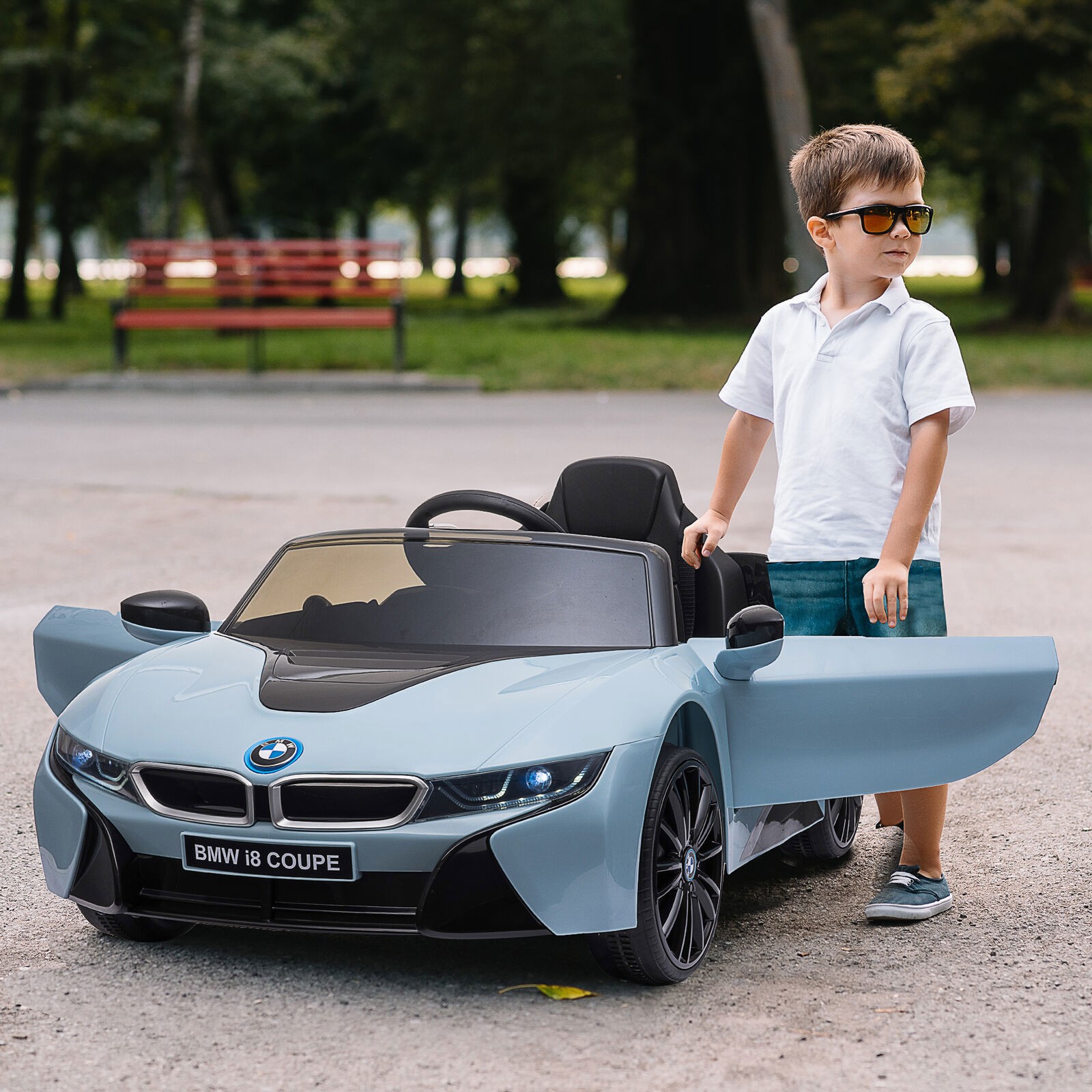 Licensed BMW I8 Coupe Electric Kids Ride-On Car 6V Battery Powered Toy Blue