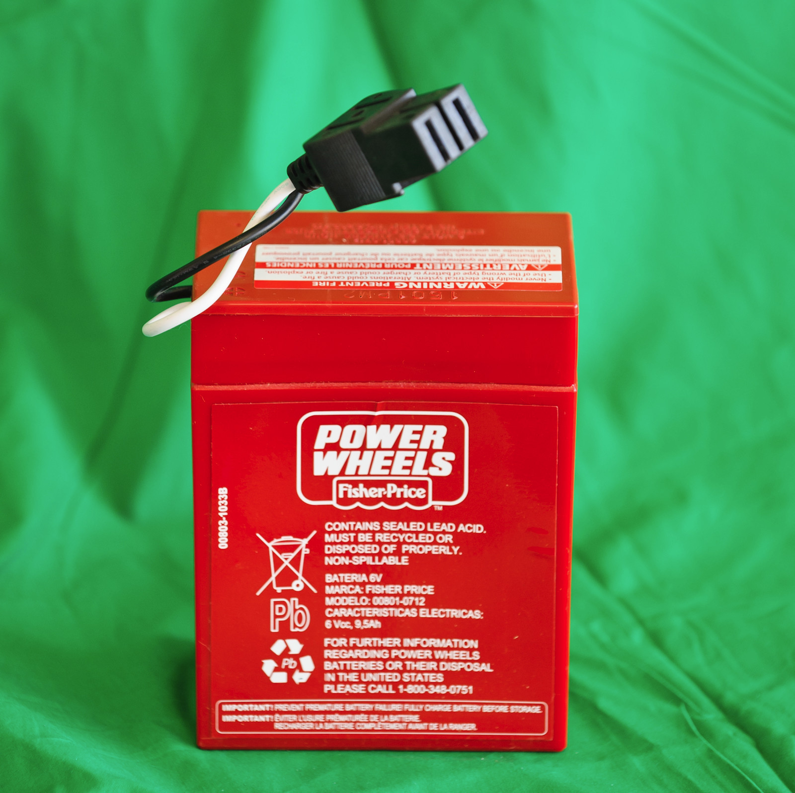 ** NEW ** Power Wheels 6 Volt Red Battery (2 Batteries) 00801-0712 6V