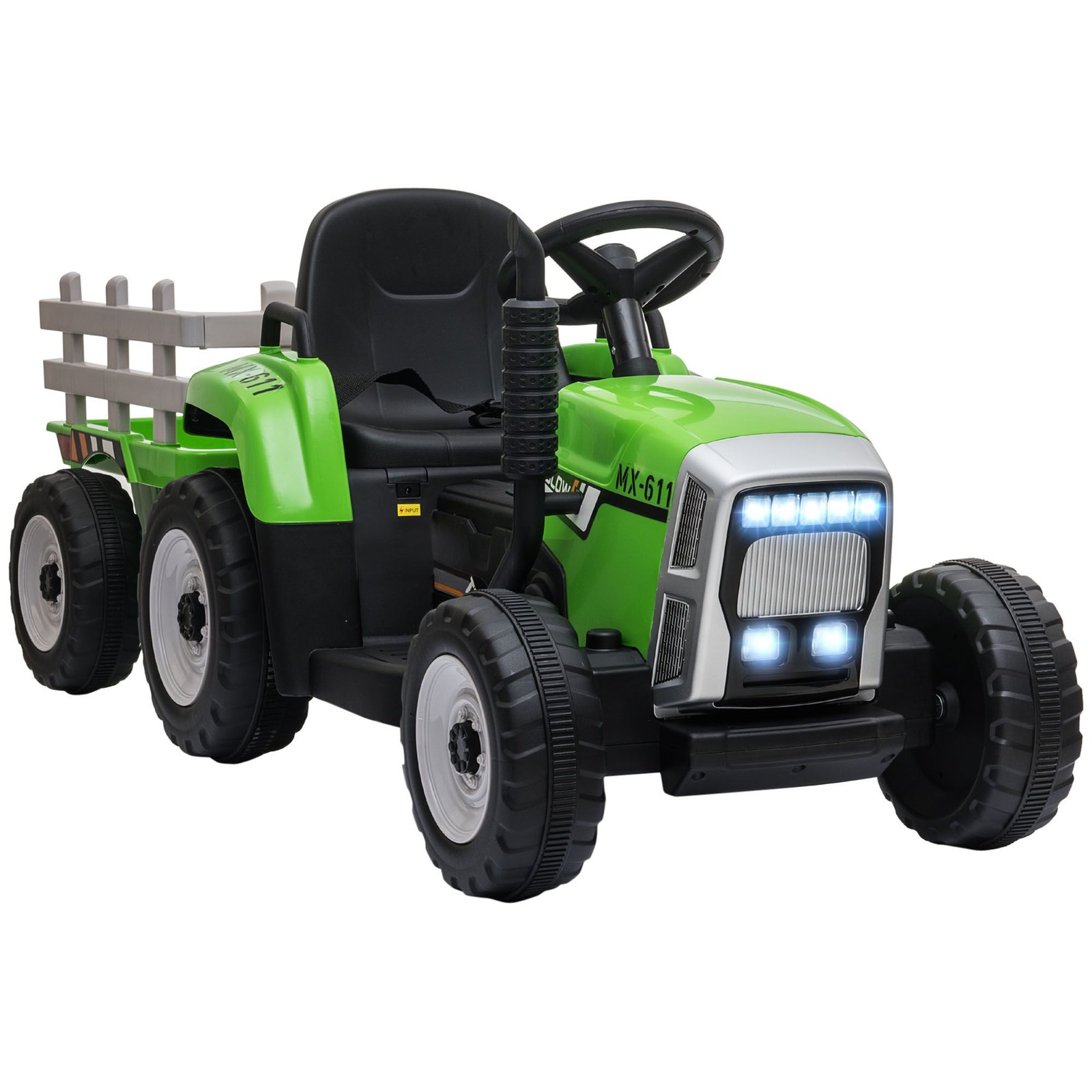 Powerful 12V Ride-On Tractor with Dual Motors, Parent Remote, Green Finish