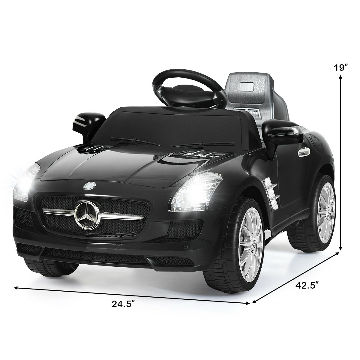 New Mercedes Benz SLS Kids Remote Control Ride on Car with MP3 Black