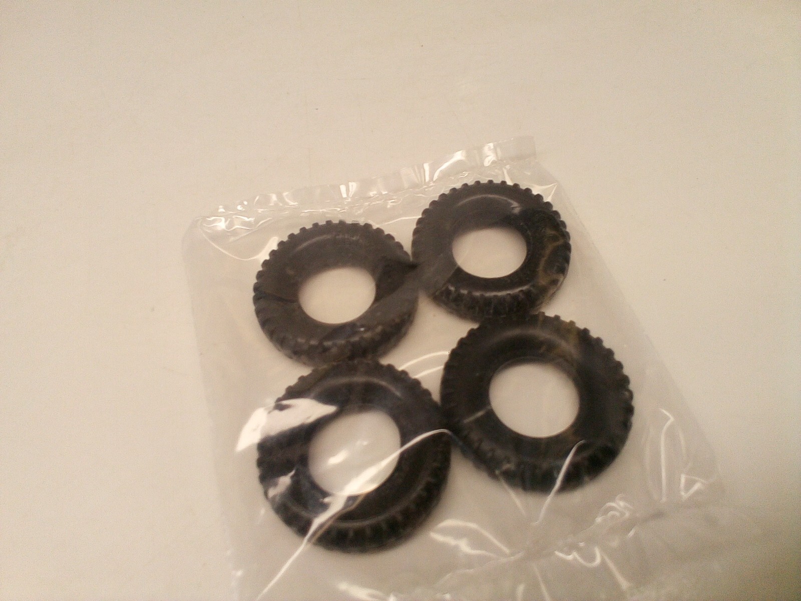 Four Vintage Fisher Price Construx Rubber Tires Replacement Parts 1.75 inch
