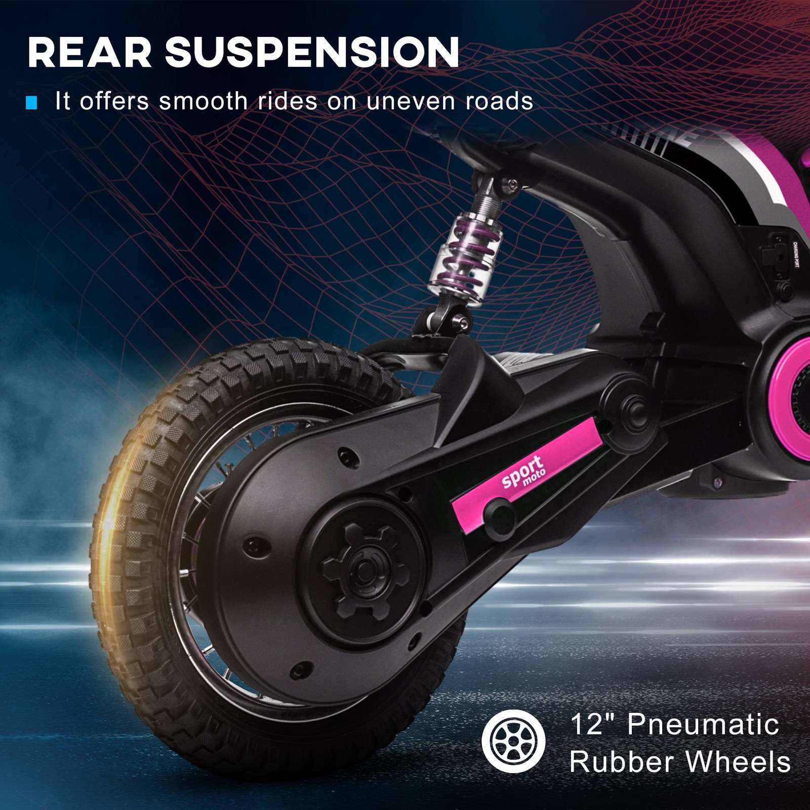 24V 350W Electric Dirt Bike Up to 15 MPH w/ Twist Grip Throttle, Pink
