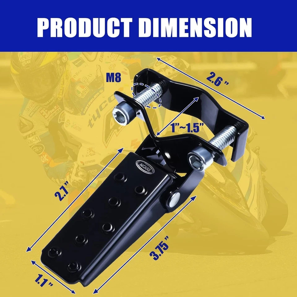 Universal Motorcycle Foot Pegs: Bike Footpegs Folding Pedal Fit for Mini Bike AT