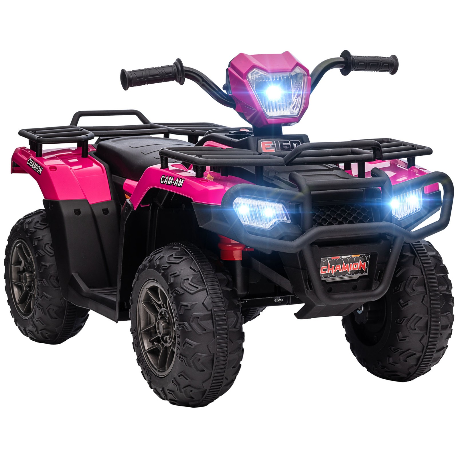 Aosom 12V Kids ATV w/ Forward Backward Function Music, Headlights, Pink