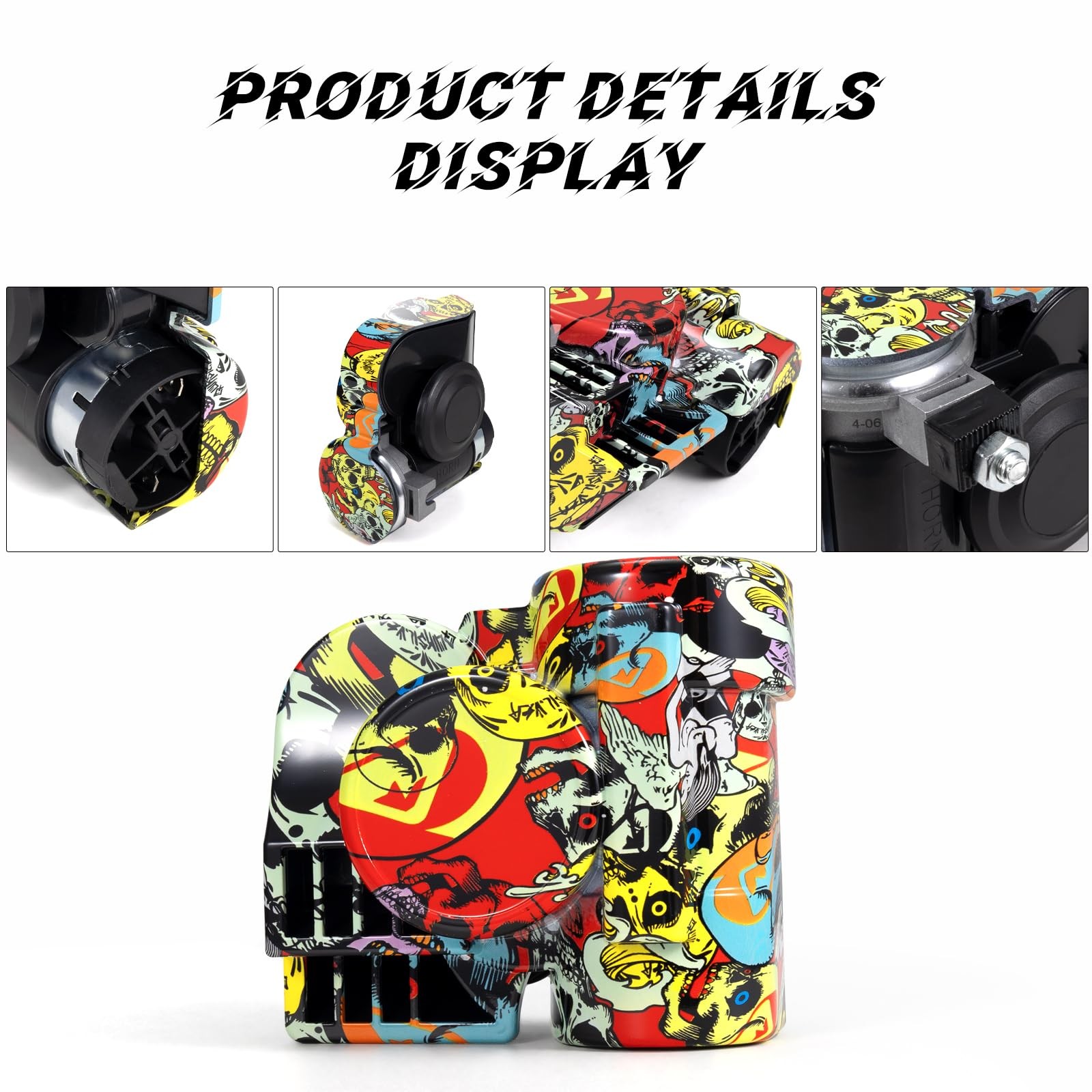 Motorcycle Horn Air Horn Train Horn 12V 150dB Loud Car Horns Compact Snail Mo…