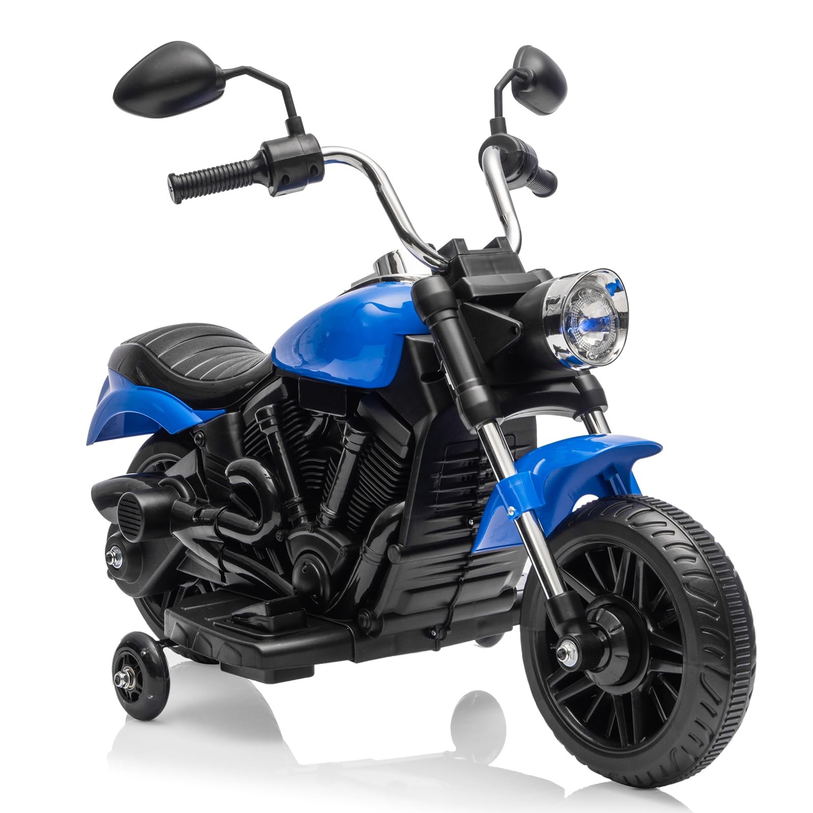 12V Electric Motorcycle for Kids,3-Wheel Ride On Toy w/Detachable Training Wheel