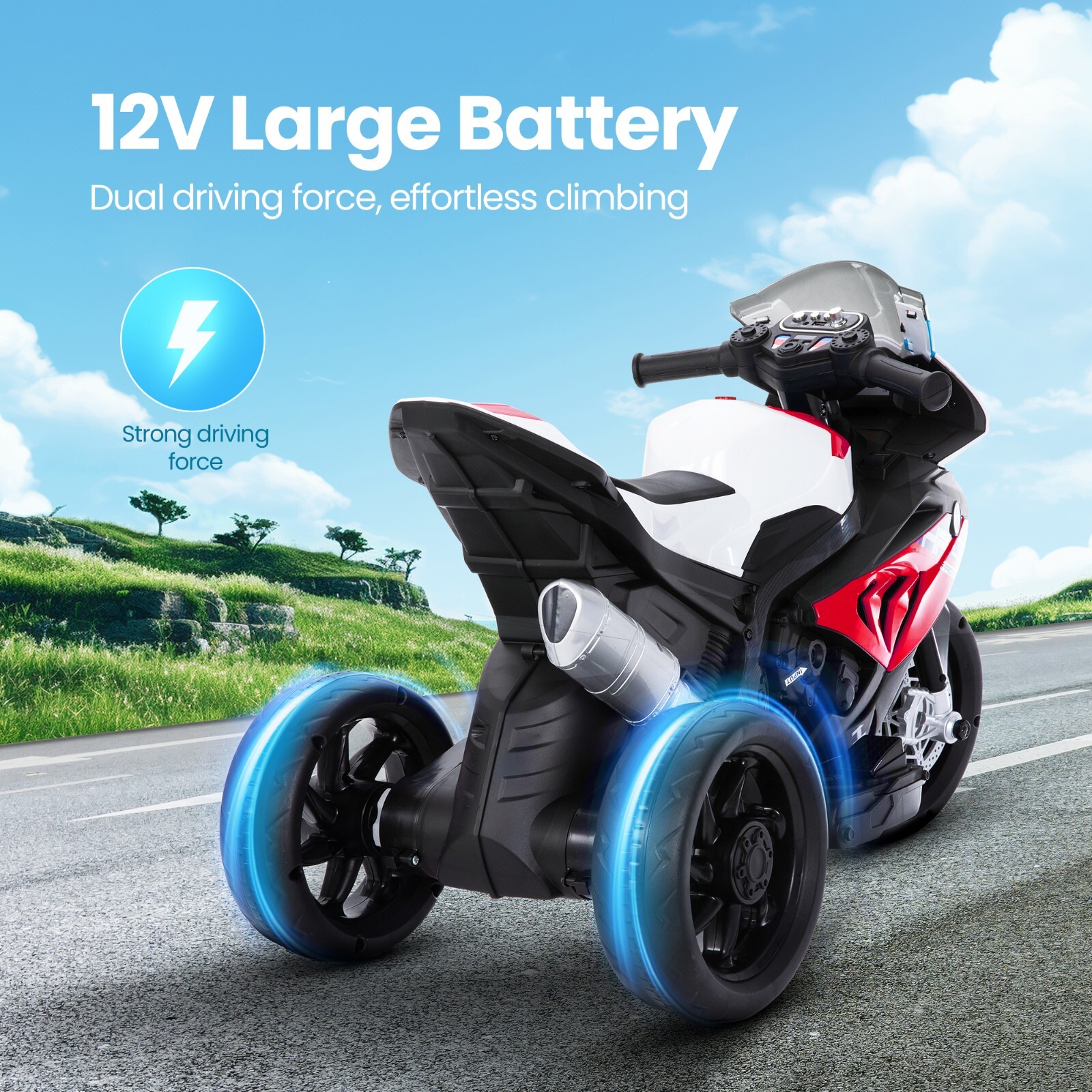 Kids Ride On Motorcycle 12V BMW Licensed Electric Toy Bike with MP3 for Age 3-6