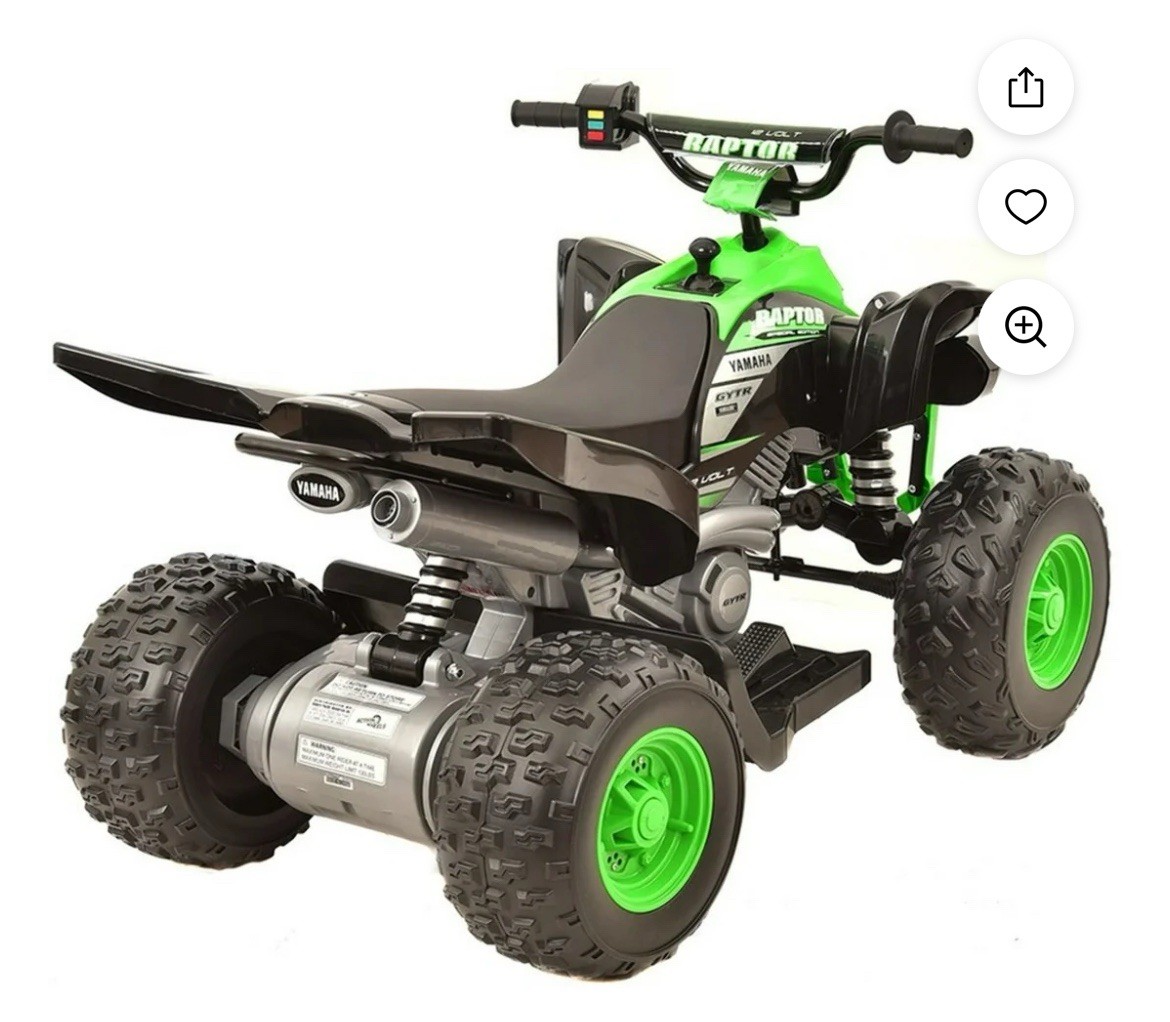 Yamaha Raptor ATV 12V All-Terrain Battery-Powered Ride-On, Blue, Ages 3+
