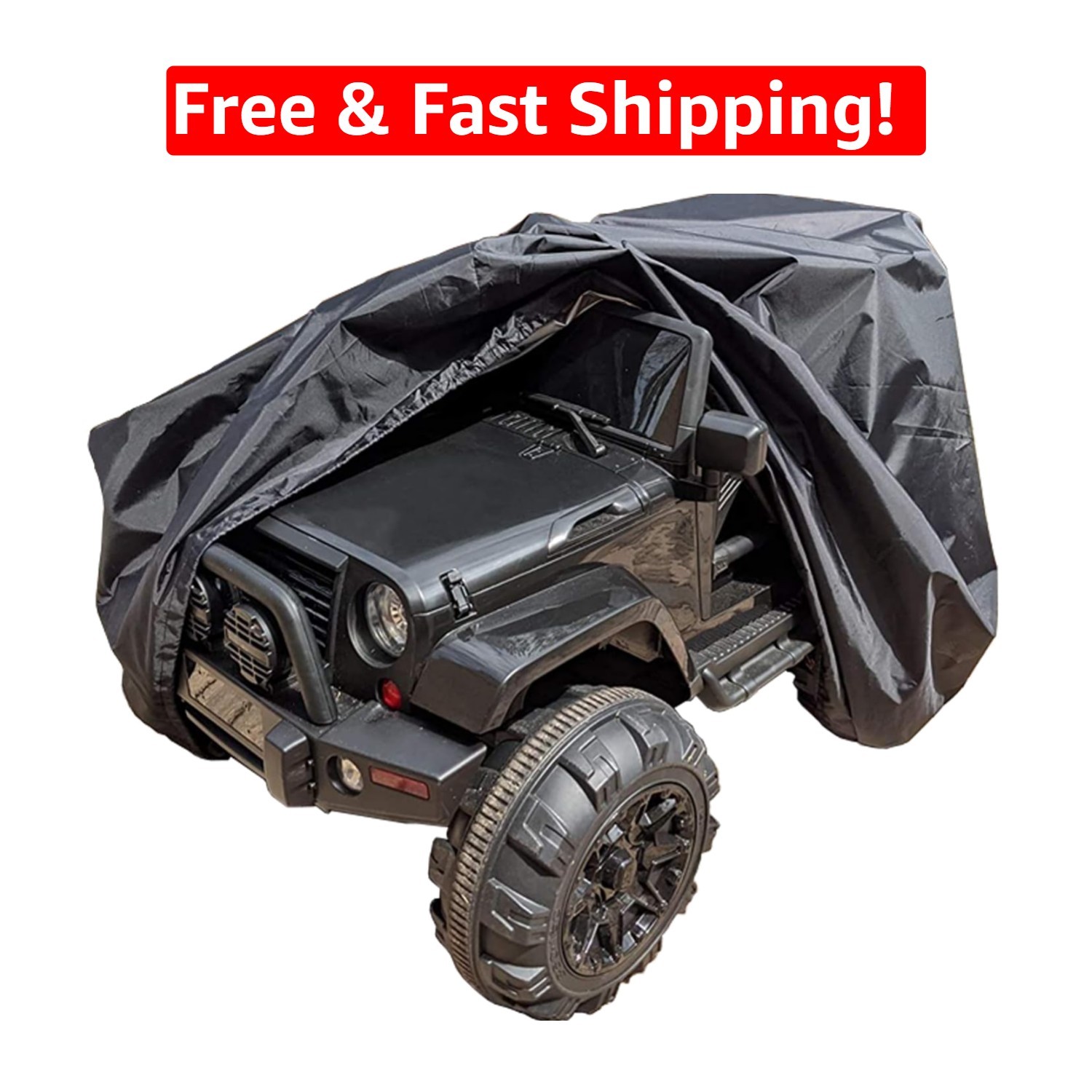 All-Weather Toy Car Cover for Kids – Large 55″x33″x32″ – Windproof & Waterproof