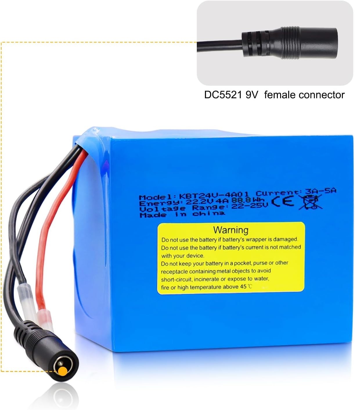 24V 4Ah Lithium-Ion Battery for Kids Ride-Ons with Fast Charger Included