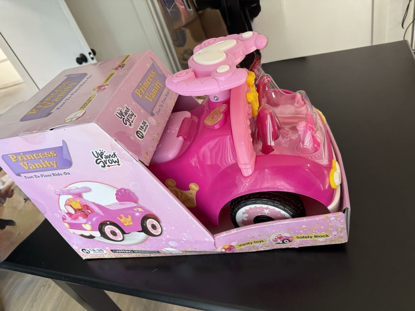 Princess Vanity Foot-To-Floor Ride-On – Pink Toddler Ride-On Toy (NEW in Box!)