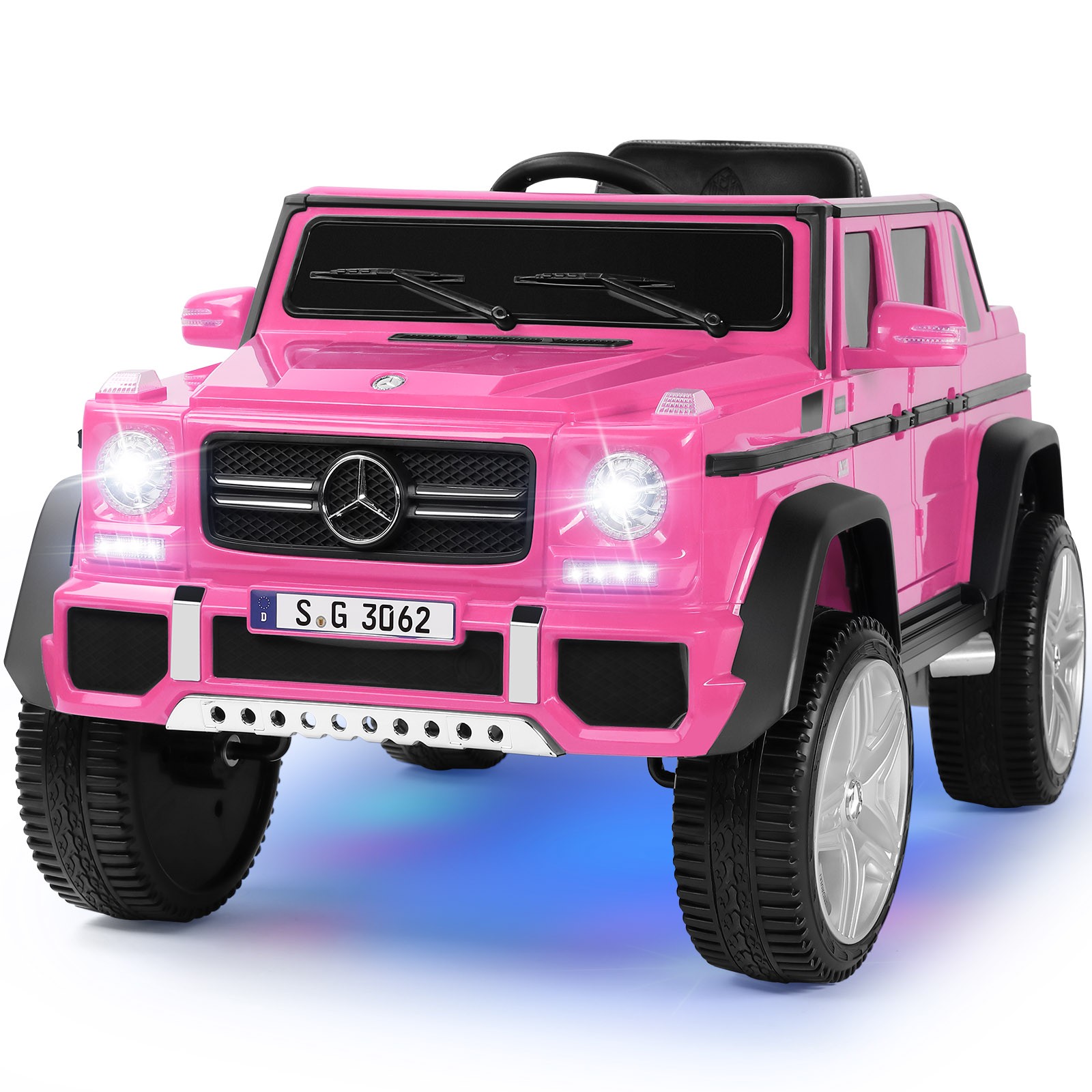 JOYLDIAS Pink Electric 12V Battery Kids Ride on Truck Car Toy Music LED w/Remote