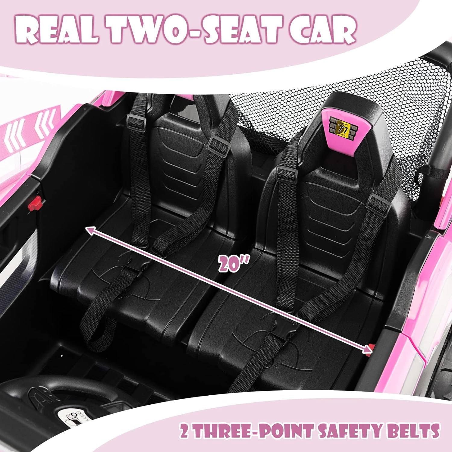 2 Seater Ride on Car for Kids, 12V UTV Kids’ Electric Vehicles with Remote Contr