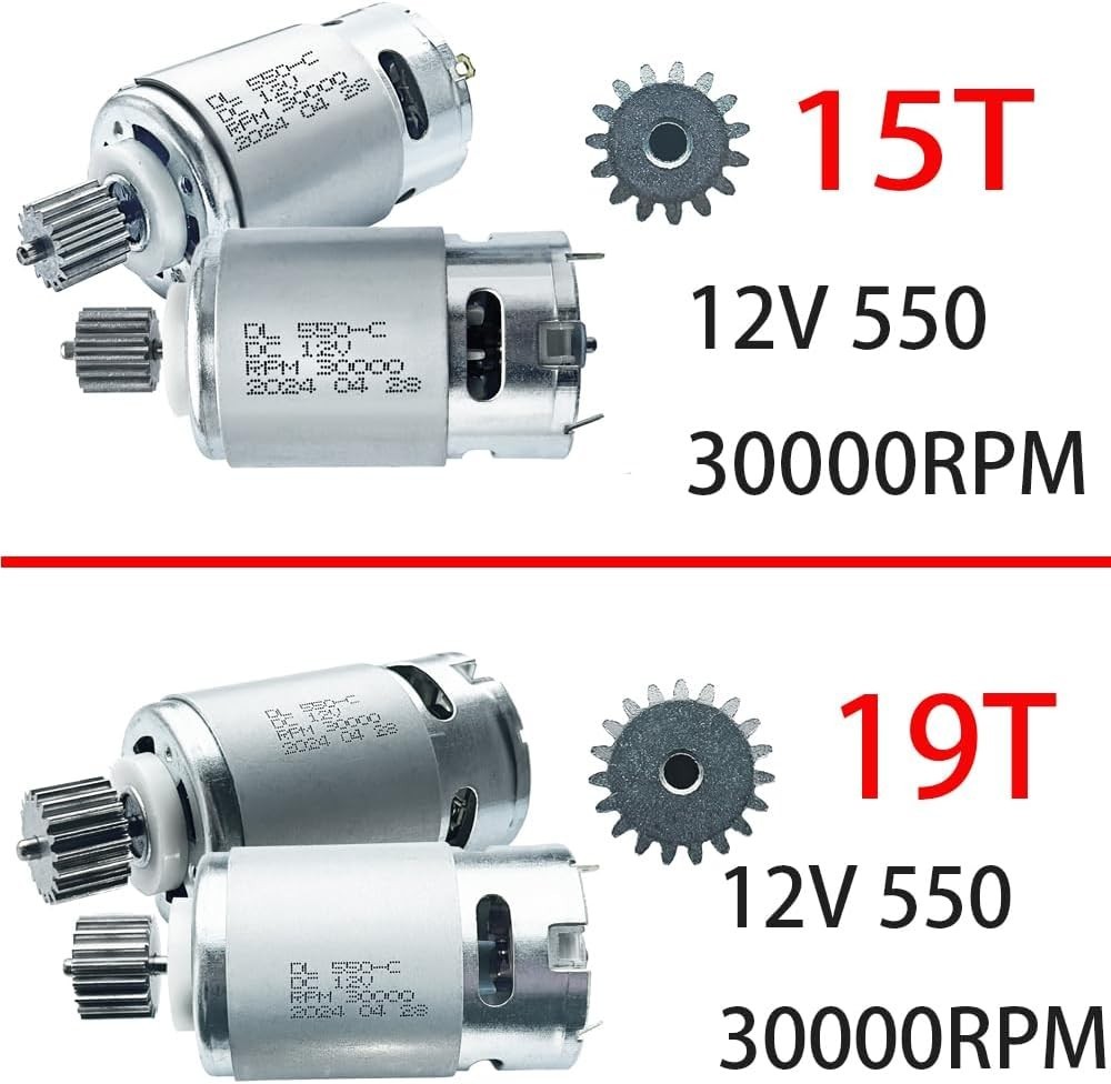2PCS 24 Volt RS555 35000RPM High-Speed 7R Motor 15T for Fisher Price Power Wh…