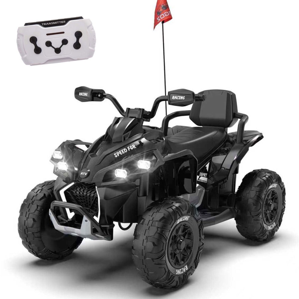 24V Kids Electric ATV with Parent Control Bluetooth Music Lights for Ages 3-12
