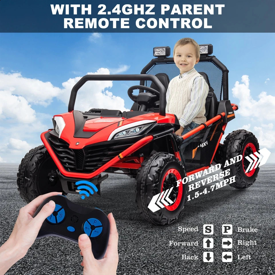 ZEOPHOL 24V Kids Ride On Car UTV Off-Road 2-Seater Purple 400W EVA Wheel Remote