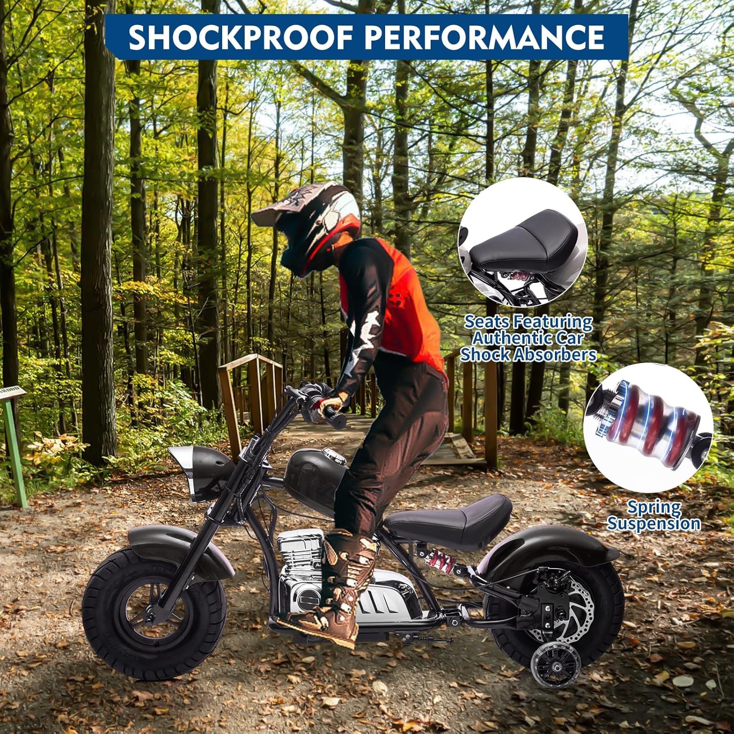 GARVEE Electric Dirt Bike for Kids 10+ 36V 9Ah Battery Pneumatic Tires Music