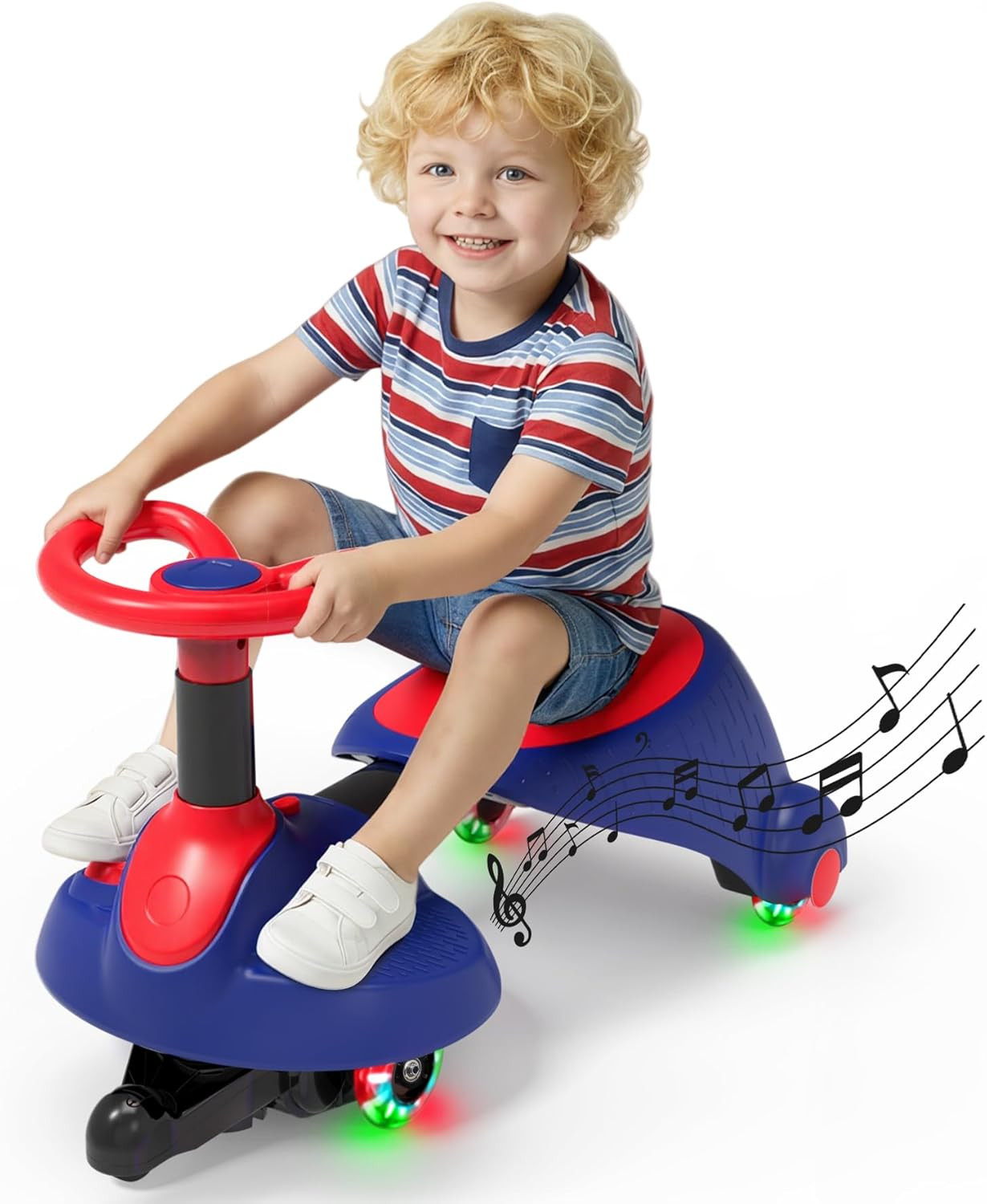 Electric Wiggle Car for Kids,6V Wiggle Car with LED Flashing Wheels & Music Spea