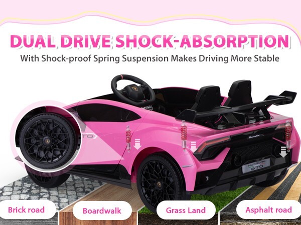 24V Electric Kids Ride on Powered Car Licensed Lamborghini STO w/ Remote Control