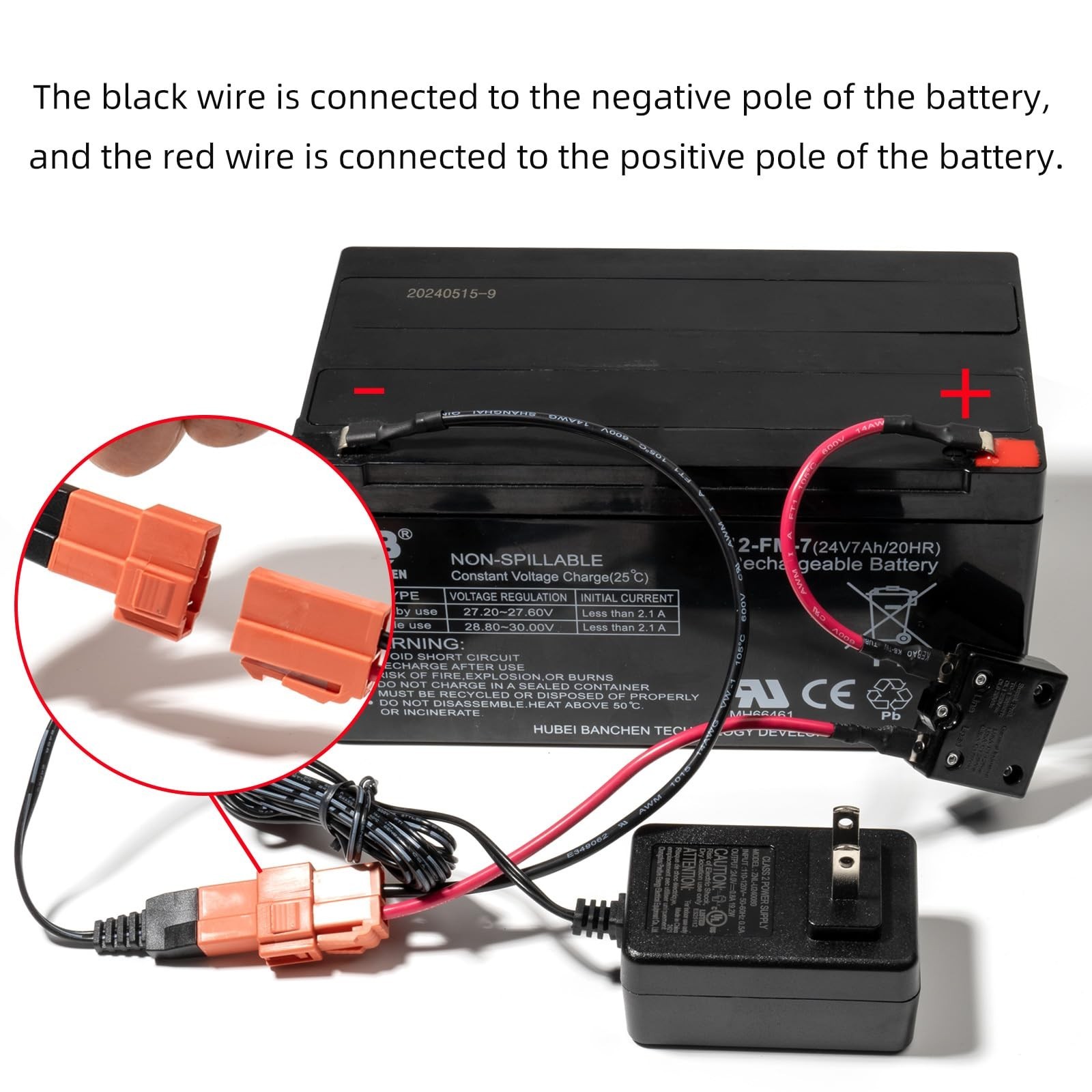 24V Ride On Toy Charger Harness 28.8V Kids Car Battery Cable Replacement New USA