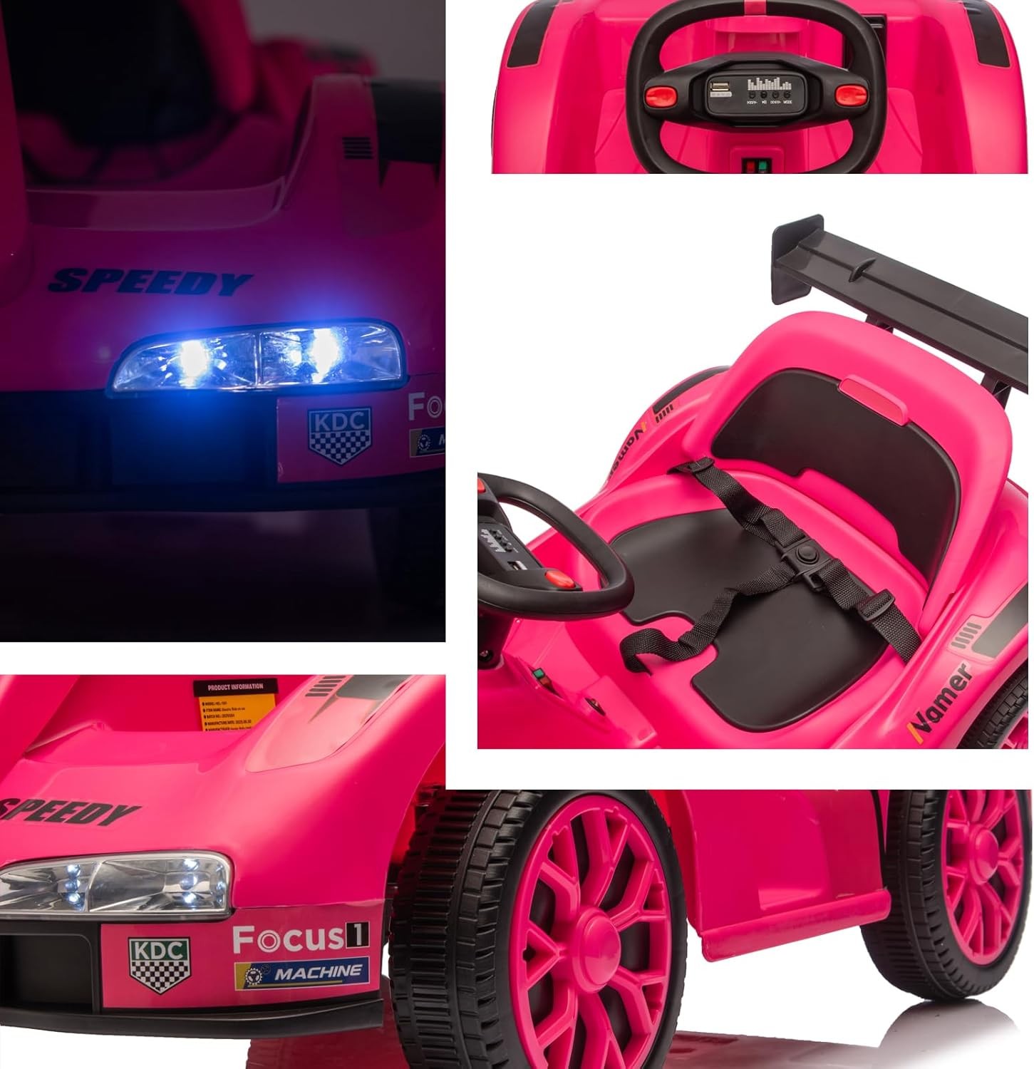 6v Electric Racer Go Kart for Kids with 2.4g Remote Control Ride on Toy for Kids