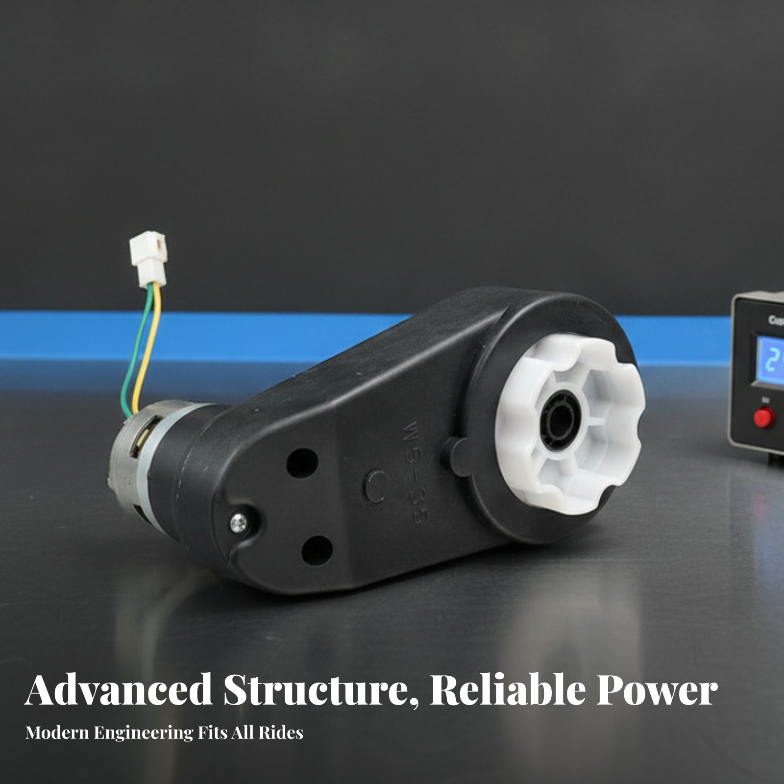 24V Motor Gearbox Black Housing Auto Part Wired Connector