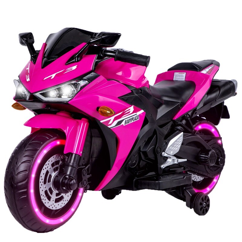 12V Kids Motorcycle Ride On Toy w/ Training Wheels 12v7ah for kids 3-6 Years Old