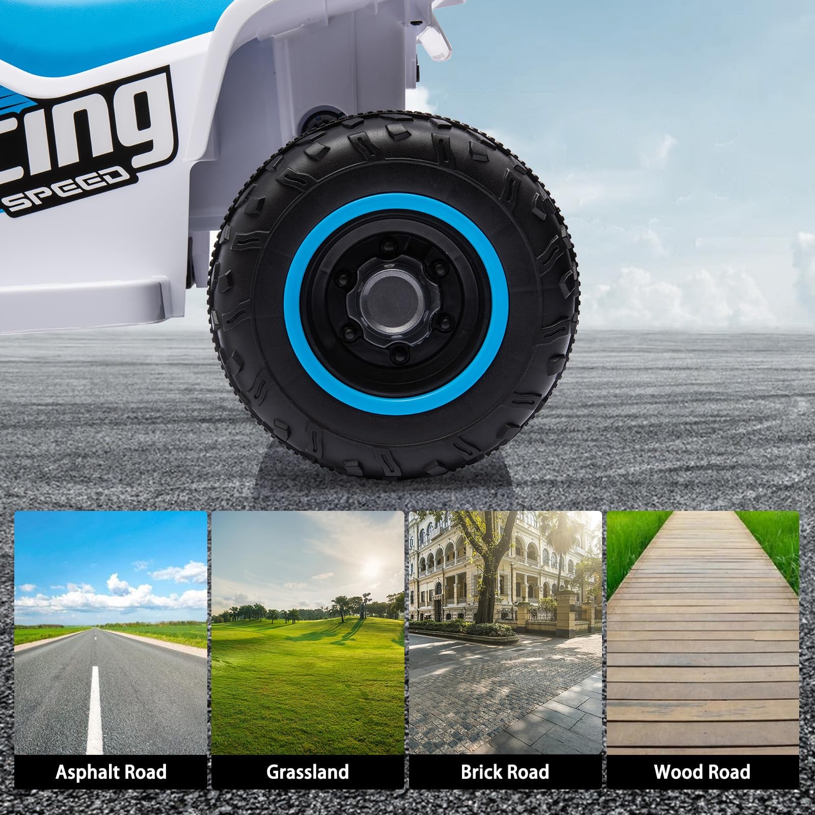 Electric Ride on ATV for Kids 6v 4.5AH Long-Lasting Battery Positive Energy Car