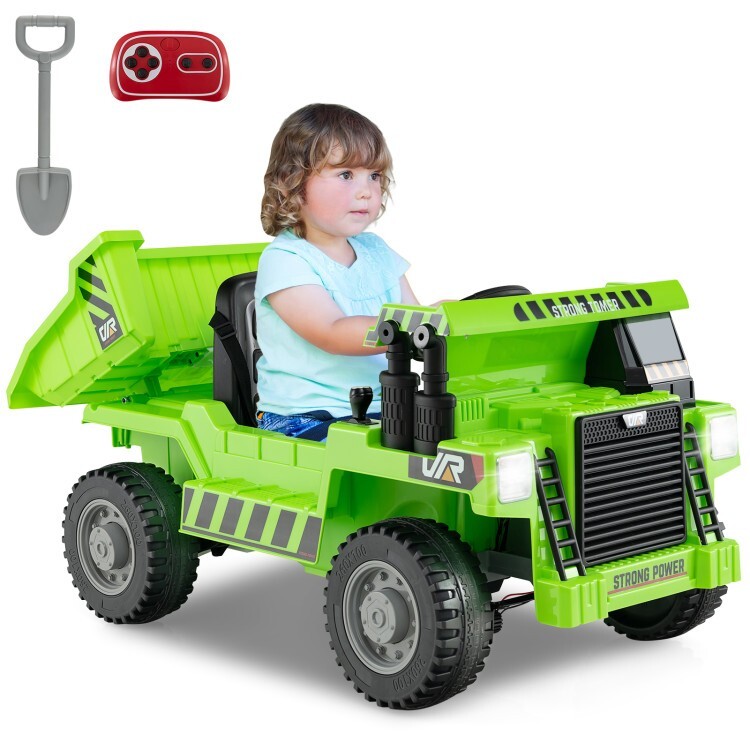 12V Battery Kids Ride on Electric Dump Truck Car Gift Kids w/2.4G Remote Control