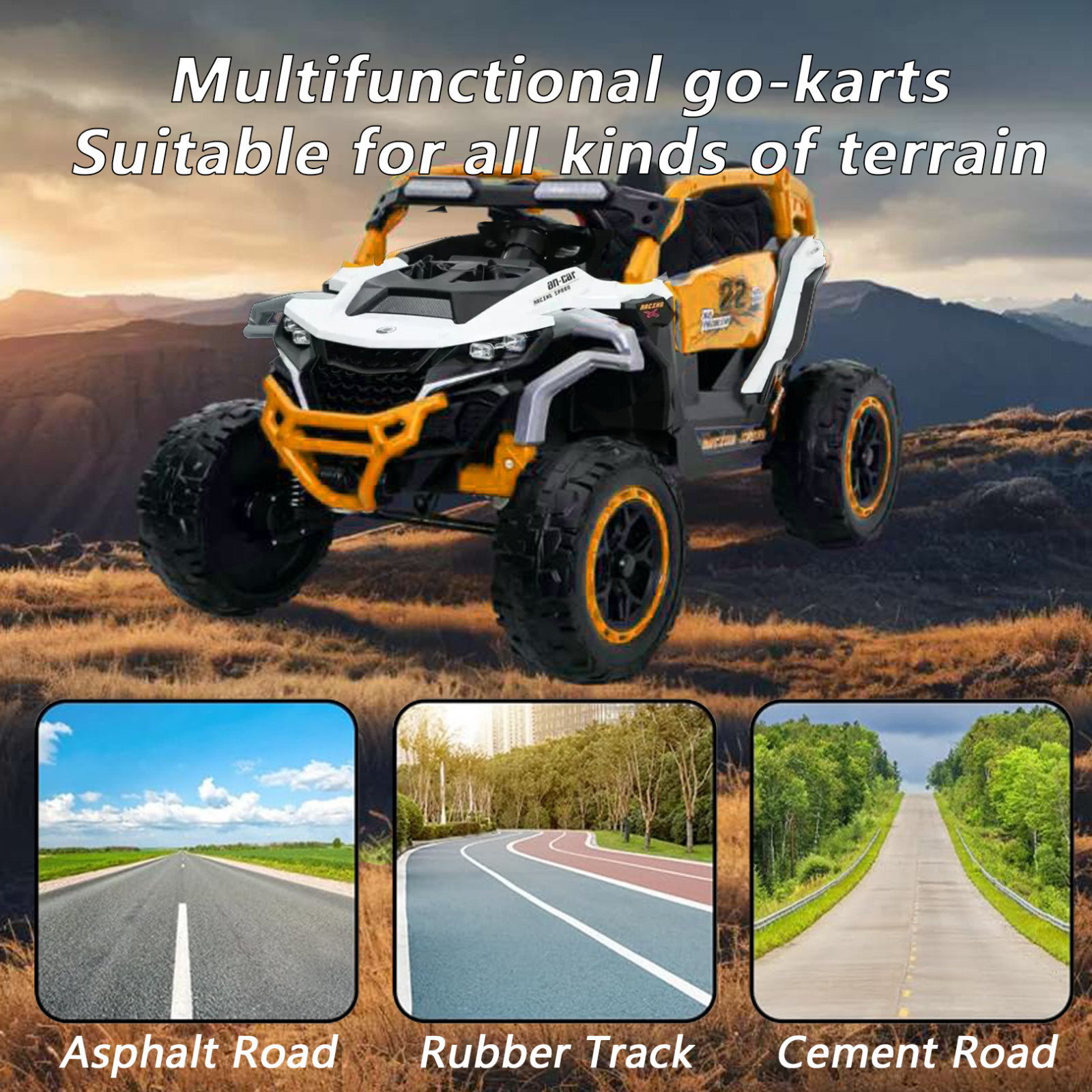 12V Kids Ride On Car UTV Truck 2-Seater Battery Power Wheels with Remote Control