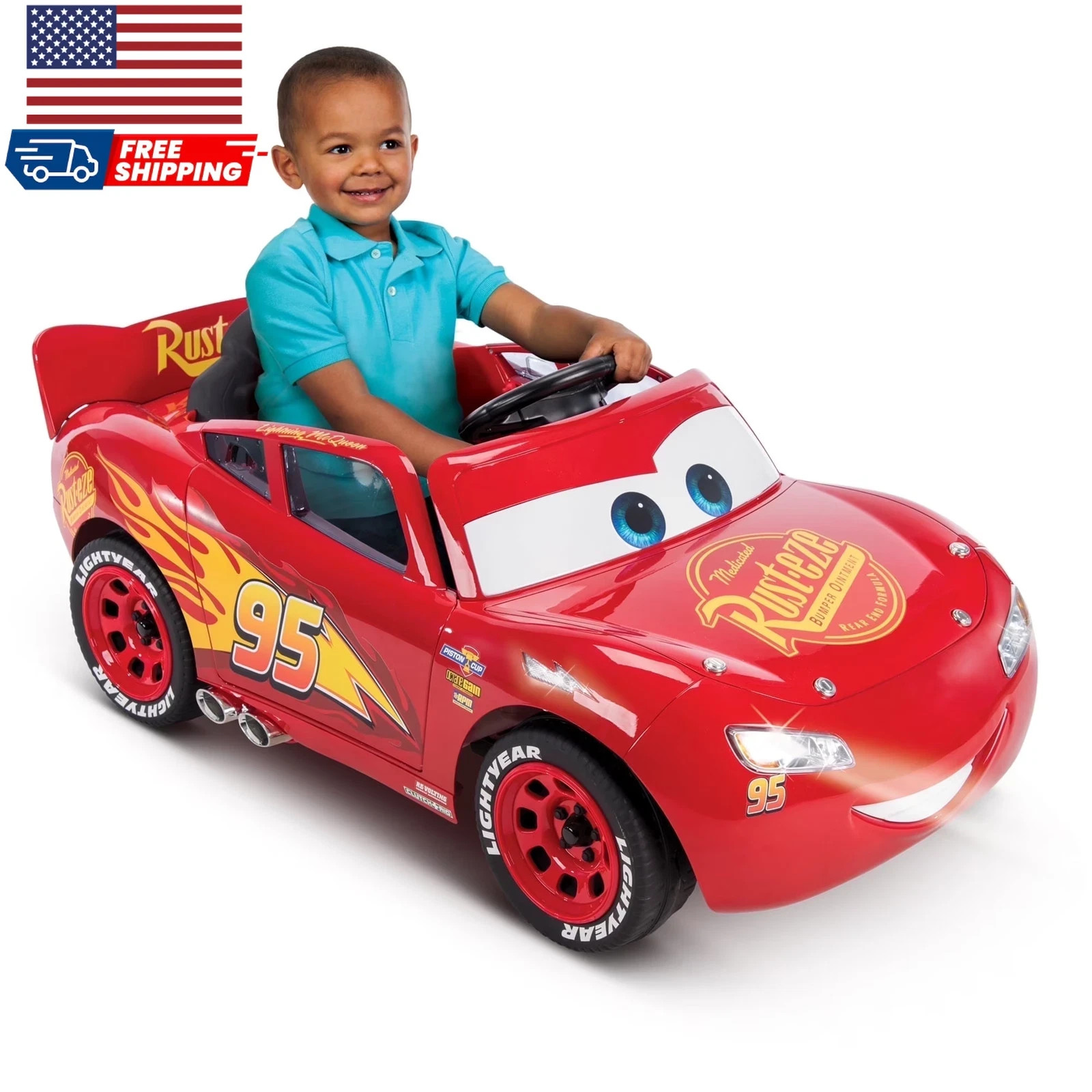 Huffy 6V Disney Pixar Lightning McQueen Ride-On Toy Kids Ages 3-7 Red