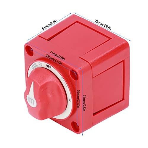 Battery Switch 3 Positions, DC 32V 300A Battery Disconnector Main Switch On