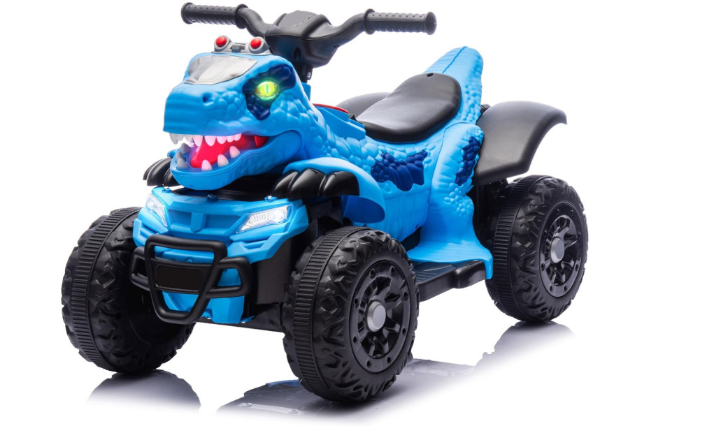 12V Dinosaur Ride-On ATV for Kids, Electric 4 Wheeler Quad Car w/ MUSIC,BT & LED