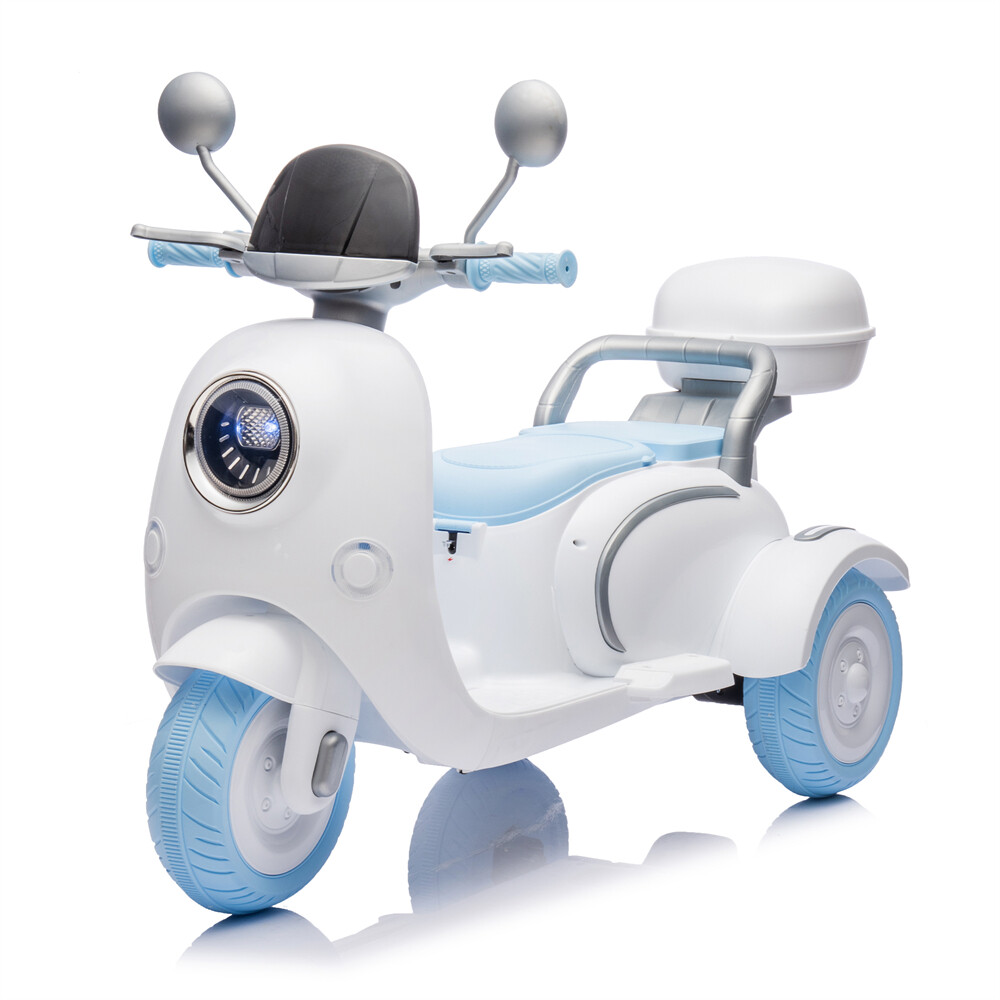 12V 2-Seater Kids Ride On Electric Motorcycle 3-Wheel Toy 1.86-3.11mph Aged 3-6
