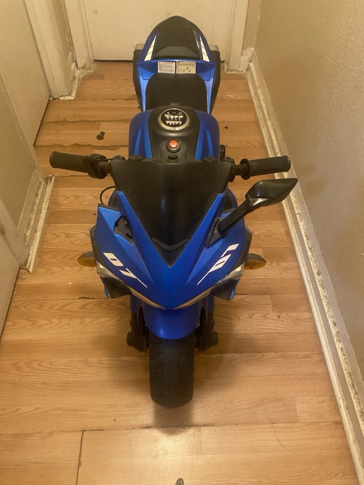 Blue Battery Operated Ride-On Motorcycle Toy for Ages 3-7 Years