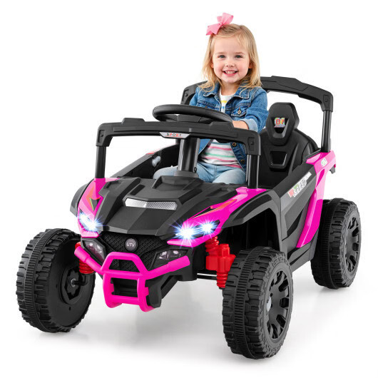 12V Kids Ride On Car UTV Electric Vehicle with LED Lights Music and Horn-Hot Pin