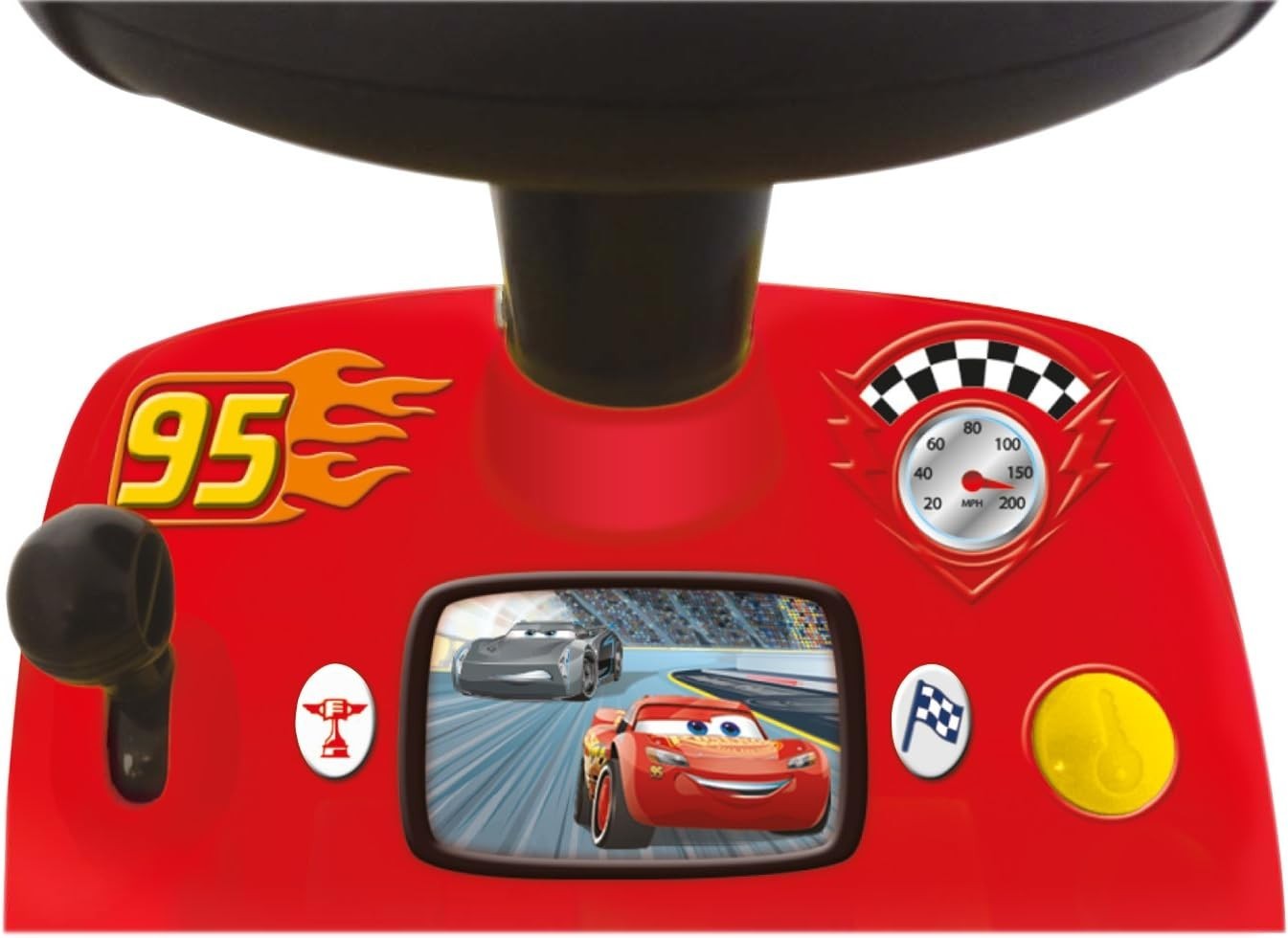 Lightning McQueen Racer Ride-On Car Toddlers Engine Sounds Music Lights Steering