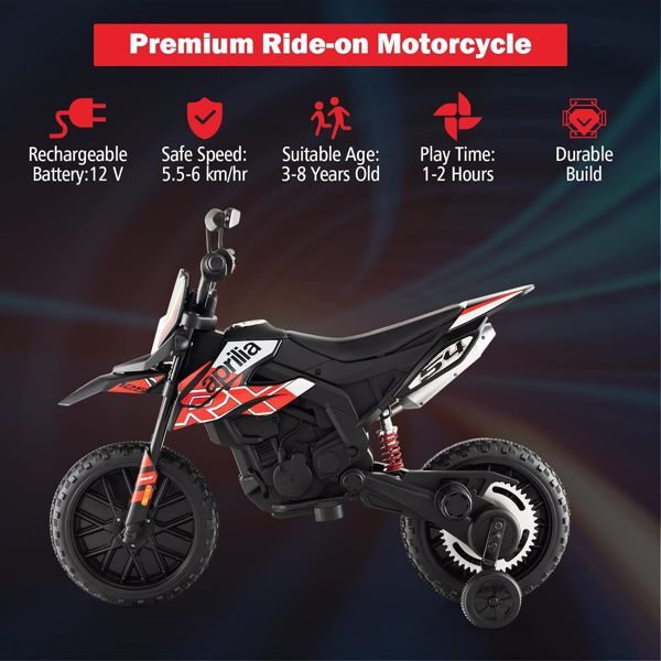 Kids Dirt Bike 12V Electric Off Road Motorcycle Training Wheel Music Toy Xmas US
