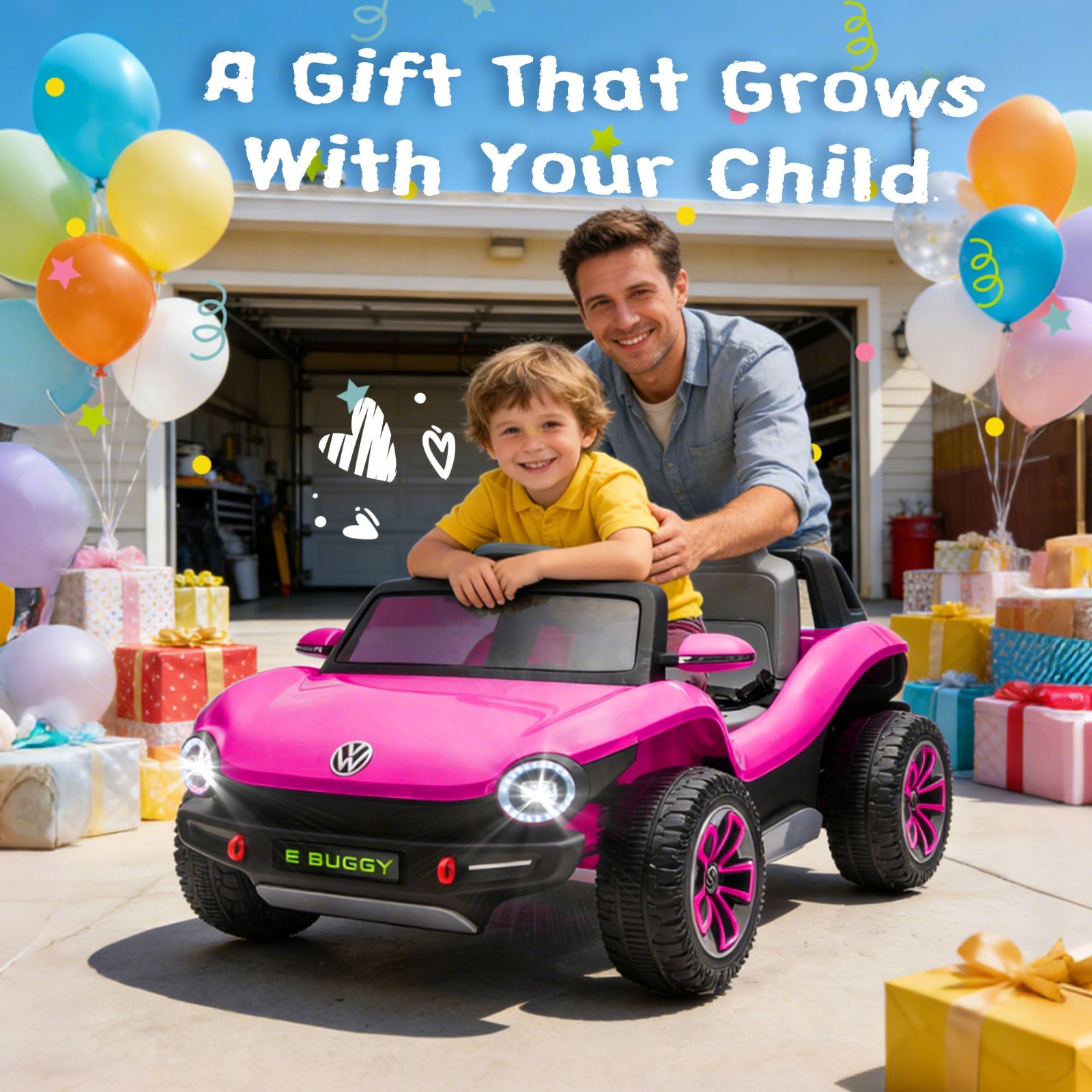 Licensed Volkswagen Beetle Kids Ride on Car 12V Electric Car Toy with Remote LED