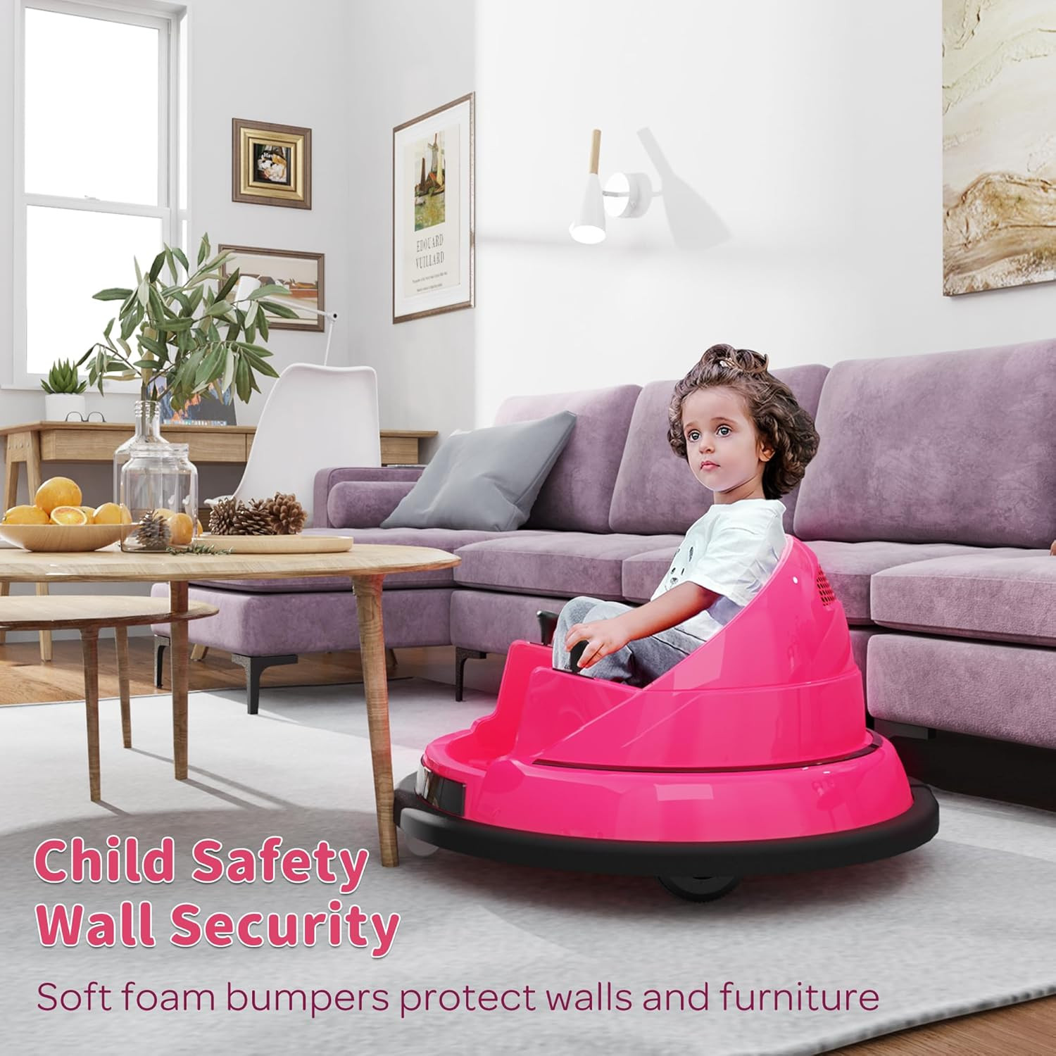 Bumper Car for Toddlers 2-8, 12V Toddler Bumper Car with Remote Control, Safety