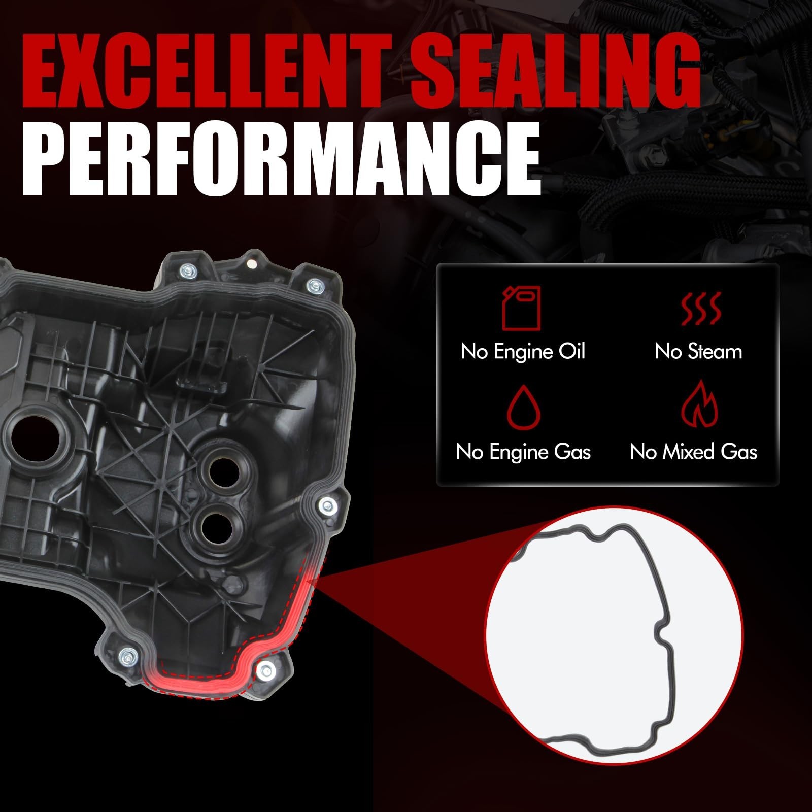 MITZONE Valve Cover Compatible with Ford Edge Explorer F-150 Flex Mustang Tau…