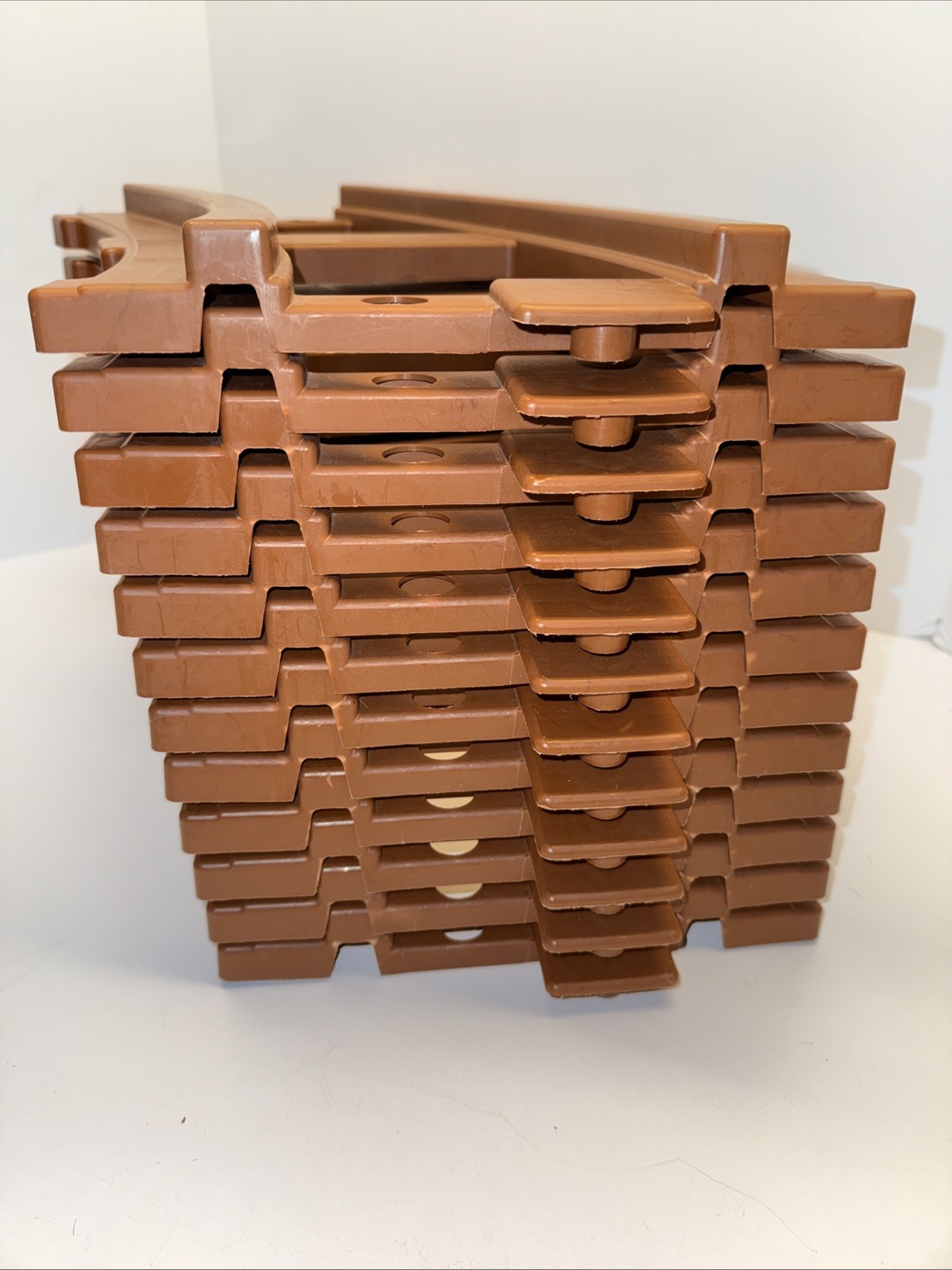 Lot of 12 Peg Perego Thomas the Tank Engine Train Ride-On Curved Brown Tracks