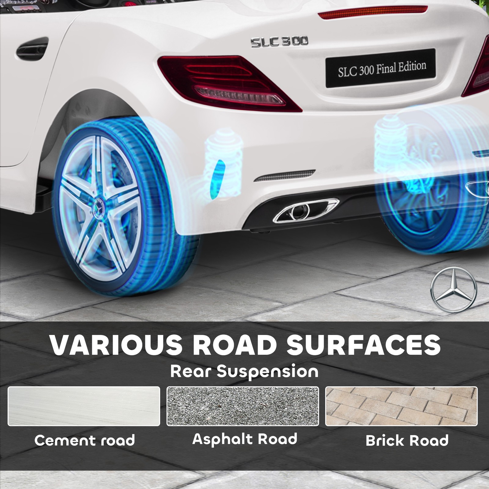 12V Ride On Toy Car for Kids with Remote Control, White