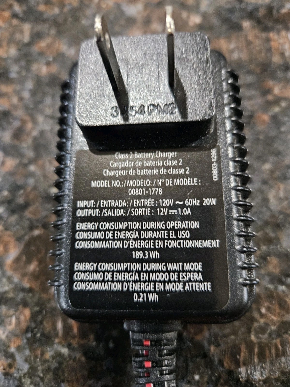 OEM Power Wheels Grey 12V Grey Battery Charger 00801-1480 00801-1778 00801-2101
